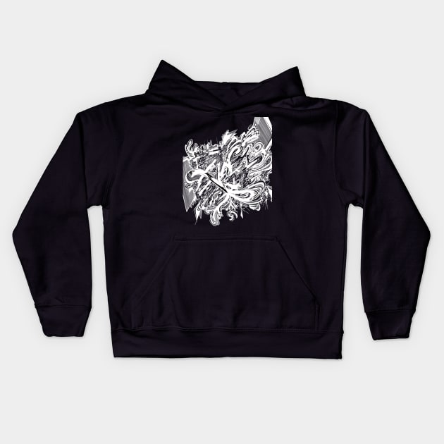 Abstract doodle art Kids Hoodie by TKDoodle